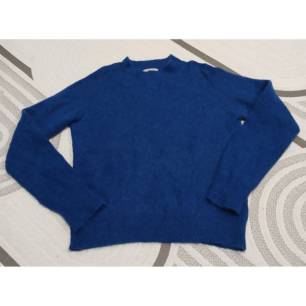 Bartolini womens small cobalt blue sweater alpaca wool crewneck Italian